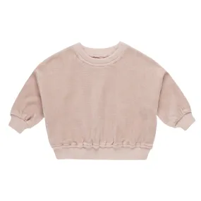 Velour Relaxed Sweatshirt - Blush - FINAL SALE