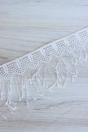 White 3.5" Wide Fringe Trim