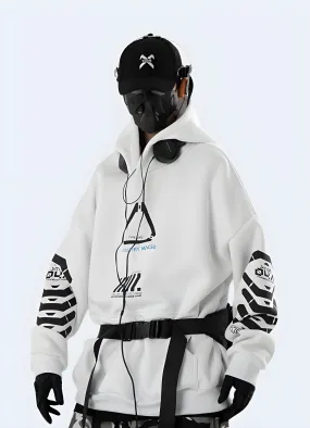 White Cyberpunk Hoodie