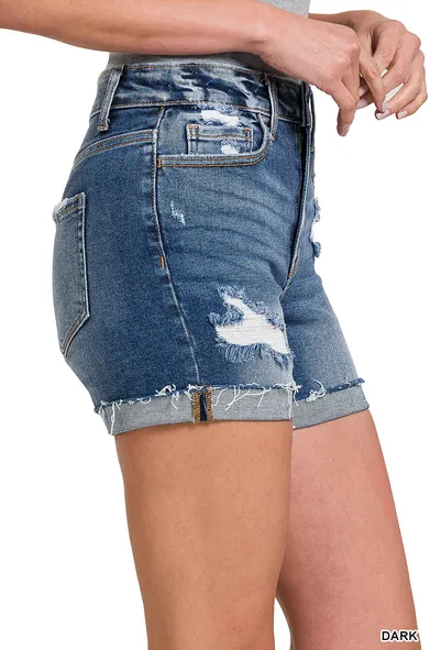 Zenana Dark Wash Jean Shorts